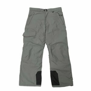 Slalom Ski Snow Cargo Pants Kids Large 10/12 Gray Insulated Nylon Snowboarding